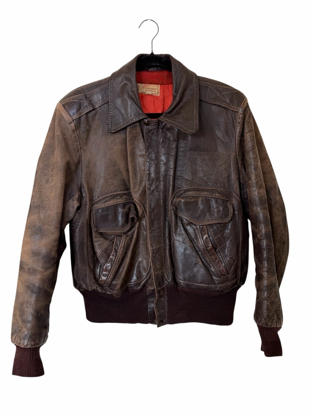 Vintage 50’s Brown Horsehide Leather Bomber Jacket